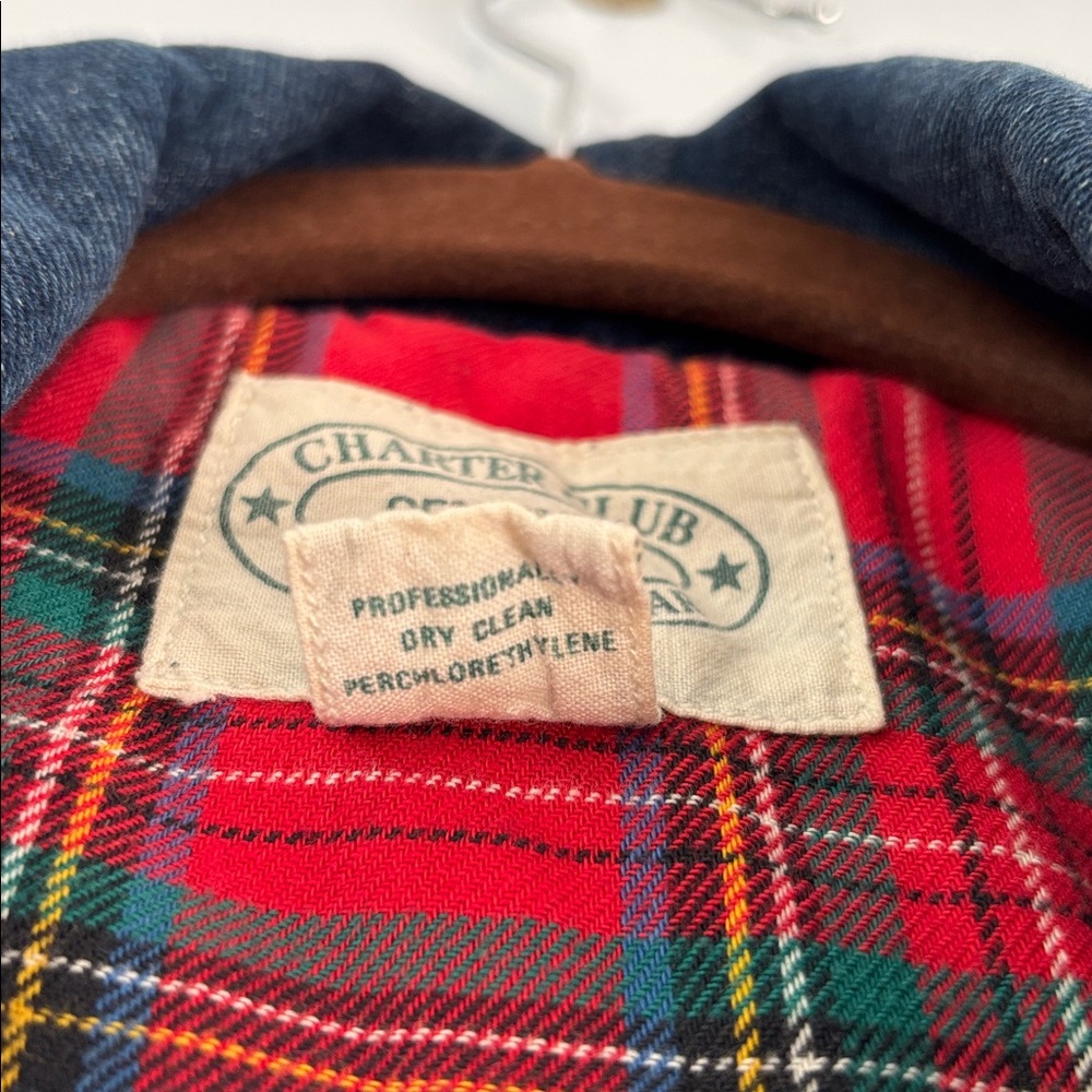 Charter Club Weekend Wear Red Plaid Cotton Chore Coat Sz Large Outerwear Flannel - Picture 13 of 15